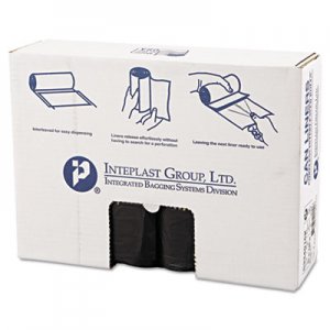 Inteplast Group IBSS334016K High-Density Can Liner, 33 x 40, 33gal, 16mic, Black, 25/Roll, 10 Rolls/Carton