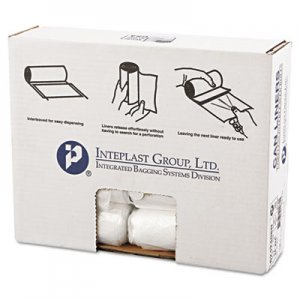 Inteplast Group IBSS242408N High-Density Can Liner, 24 x 24, 10gal, 8mic, Clear, 50/Roll, 20 Rolls/Carton