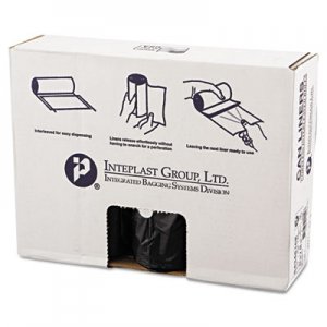 Inteplast Group IBSS434816K High-Density Can Liner, 43 x 48, 60gal, 16mic, Black, 25/Roll, 8 Rolls/Carton