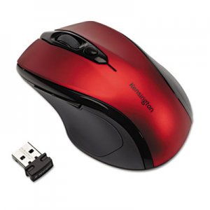 Kensington 72422 Pro Fit Mid-Size Wireless Mouse, Ruby Red KMW72422