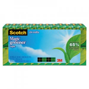 Scotch MMM81224P Magic Greener Tape, 3/4" x 900", 1" Core, 24 Rolls/Pack 812-24P