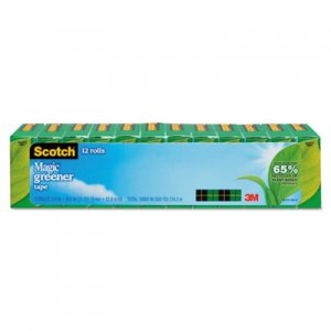 Scotch MMM81212P Magic Greener Tape, 3/4" x 900", 1" Core, 12 Rolls/Pack 812-12P