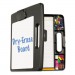 Officemate 83382 Portable Dry Erase Clipboard Case, 4 Compartments, 1/2" Capacity, Charcoal OIC83382