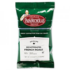 PapaNicholas Coffee 25186 Premium Coffee, Decaffeinated French Roast, 18/Carton PCO25186