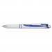 Pentel PENBLN75PWC EnerGel RTX Retractable Liquid Gel Pen, .5mm, White/Blue Barrel, Blue Ink BLN75PW-C