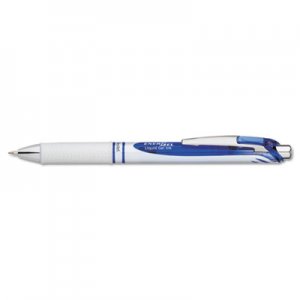 Pentel PENBL77PWC EnerGel RTX Retractable Liquid Gel Pen, .7mm, White/Blue Barrel, Blue Ink BL77PW-C
