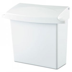 Rubbermaid Commercial 614000 Sanitary Napkin Receptacle with Rigid Liner, Rectangular, Plastic, White RCP614000
