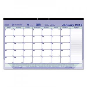 Brownline C181700 Monthly Desk Pad Calendar, 17 3/4 x 10 7/8, 2017 REDC181700