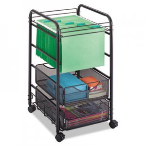 Safco 5215BL Onyx Mesh Open Mobile File, Two-Drawers, 15-3/4w x 17d x 27h, Black SAF5215BL