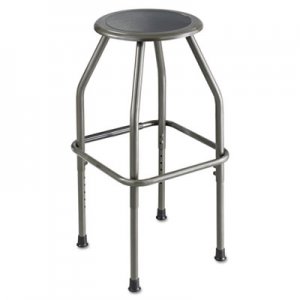 Safco 6666 Diesel Series Industrial Stool, Stationary Padded Seat, Steel Frame, Pewter SAF6666