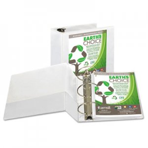 Samsill 18907 Earth's Choice Biobased + Biodegradable Round Ring View Binder, 5" Cap, White SAM18907