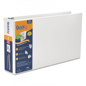 Stride 94050 QuickFit by Stride Ledger D-Ring View Binder, 3" Capacity, 11 x 17, White STW94050
