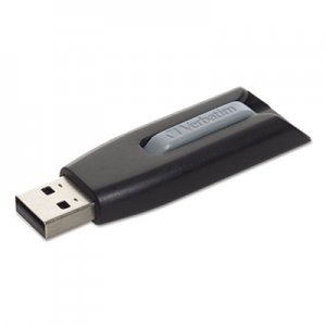 Verbatim 49174 Store 'n' Go V3 USB 3.0 Drive, 64GB, Black/Gray VER49174