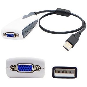 AddOn USB2VGA-5PK 5 Pack of 8in USB 2.0 (A) Male to VGA Female Black A/V Adapter