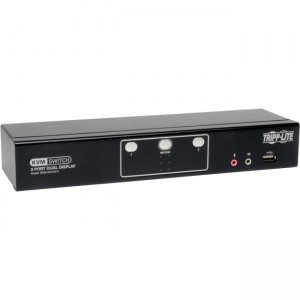 Tripp Lite B004-2DUA2-K 2-Port Dual Monitor DVI KVM Switch with Audio and USB 2.0 Hub, Cables