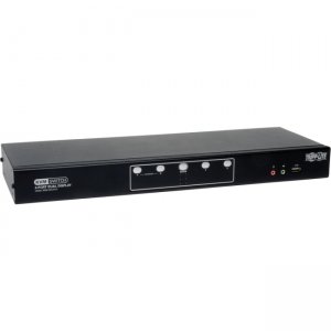 Tripp Lite B004-2DUA4-K 4-Port Dual Monitor DVI KVM Switch with Audio and USB 2.0 Hub, Cables