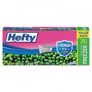 Hefty RFPR82425 Slider Bags, 1 gal, 2.5 mil, 10.56" x 11", Clear, 25/Box
