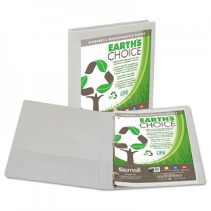 Samsill 18917 Earth's Choice Biobased + Biodegradable Round Ring View Binder, 1/2" Cap, White SAM18917