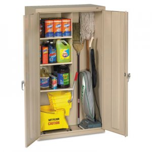 Tennsco TNNJAN6618DHPY Janitorial Cabinet, 36w x 18d x 64h, Putty