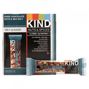 KIND 17851 Nuts and Spices Bar, Dark Chocolate Nuts and Sea Salt, 1.4 oz, 12/Box KND17851