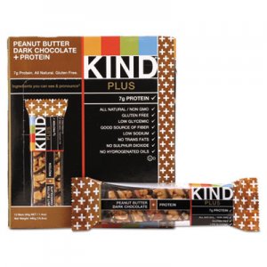 KIND 17256 Plus Nutrition Boost Bar, Peanut Butter Dark Chocolate/Protein, 1.4 oz, 12/Box KND17256