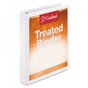 Cardinal 32100 Treated Binder ClearVue Locking Slant-D Ring Binder, 1" Cap, 11 x 8 1/2, White CRD32100