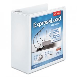 Cardinal 49140 ExpressLoad ClearVue Locking D-Ring Binder, 4" Cap, 11 x 8 1/2, White CRD49140