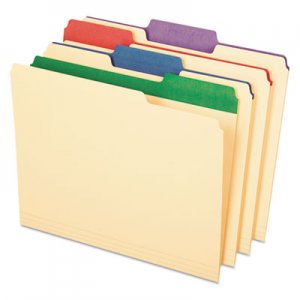 Pendaflex PFX84101 Color Tab File Folders, 1/3-Cut Tabs, Letter Size, Manila, 50/Box