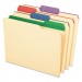 Pendaflex PFX84101 Color Tab File Folders, 1/3-Cut Tabs, Letter Size, Manila, 50/Box