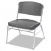Iceberg ICE64127 Rough 'N Ready Big and Tall Stack Chair, Charcoal Seat/Charcoal Back, Silver Base, 4/Carton