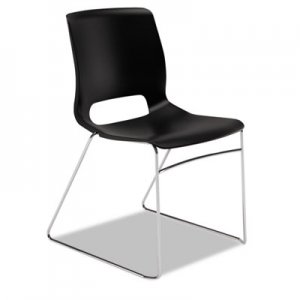 HON HONMS101ON Motivate Seating High-Density Stacking Chair, Onyx/Chrome, 4/Carton