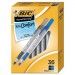 BIC GSMG361AST Round Stic Grip Xtra Comfort Ballpoint Pen, Black/Blue, 1.2mm, Medium, 36/Pack BICGSMG361AST