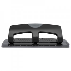 Swingline SWI74133 20-Sheet SmartTouch Three-Hole Punch, 9/32" Holes, Black/Gray