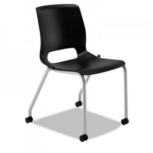HON HONMG201CU10 Motivate Seating Upholstered 4-Leg Stacking Chair, Black/Onyx/Platinum, 2/Carton
