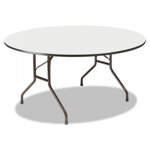 Iceberg 55267 Premium Wood Laminate Folding Table, 60 Dia. x 29h, Gray Top/Charcoal Base ICE55267