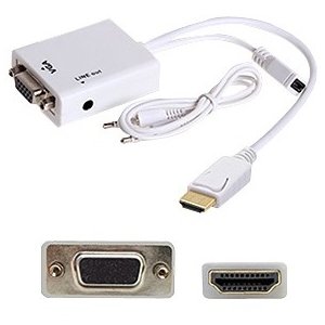 AddOn HDMI2VGAA HDMI to VGA Converter with Audio White - M/F