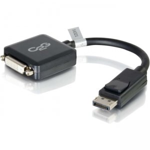 C2G 54321 8in DisplayPort Male to Single Link DVI-D Female Adapter Converter - Black