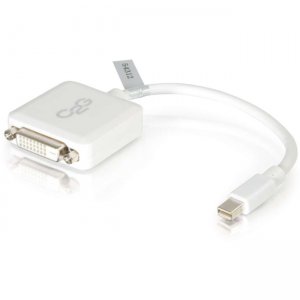C2G 54312 8in Mini DisplayPort Male to Single Link DVI-D Female Adapter Converter - White