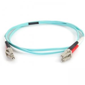 C2G 00999 3m LC-LC 50/125 OM4 Duplex Multimode PVC Fiber Optic Cable - Aqua