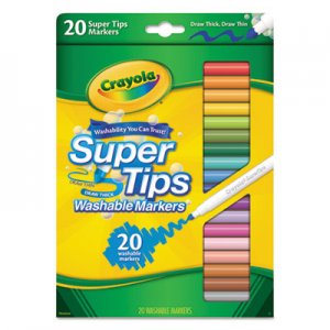 Crayola CYO588106 Washable Super Tips Markers, Assorted, 20/Set 58-8106