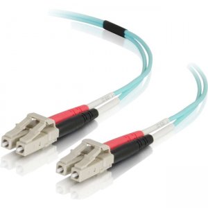 C2G 01007 12m LC-LC 50/125 OM4 Duplex Multimode PVC Fiber Optic Cable - Aqua