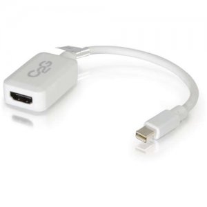 C2G 54314 8in Mini DisplayPort Male to HDMI Female Adapter Converter - White
