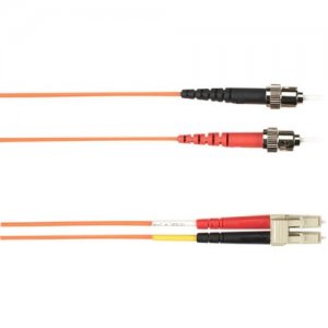 Black Box FOCMR62-002M-STLC-OR 2-m, ST-LC, 62.5-Micron, Multimode, PVC, Orange Fiber Optic Cable