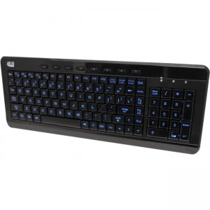 Adesso AKB-120EB SlimTouch 120 - 3-Color Illuminated Compact Multimedia Keyboard