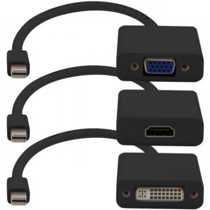 AddOn MDP2VGA-HDMI-DVI-B Mini-DisplayPort Adapter Bundle (VGA, HDMI, DVI) in Black