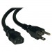 Tripp Lite P007-003 Heavy-Duty Computer Power Cord, 14AWG 15A (NEMA 5-15P to IEC-320-C13) 3-ft
