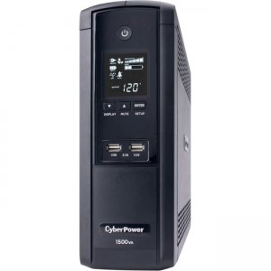 CyberPower BRG1500AVRLCD Intelligent LCD Series 1500VA 900W UPS with 2.1 USB Charging