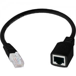 QVS CC5MF-01BK 3-Pack 1ft 350MHz CAT5e/Ethernet PortSaver Black Patch Cord