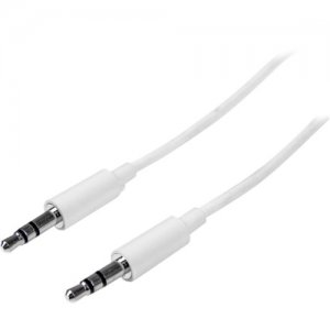 StarTech.com MU1MMMSWH 1m White Slim 3.5mm Stereo Audio Cable - Male to Male