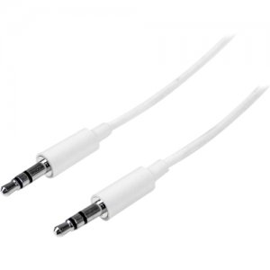 StarTech.com MU3MMMSWH 3m White Slim 3.5mm Stereo Audio Cable - Male to Male